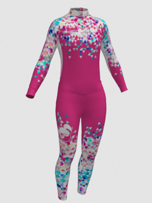 Podiumwear Women's Silver Two-Piece Race Suit
