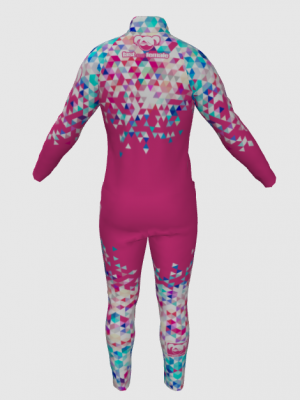 Podiumwear Nordic Child's Two-Piece Race Suit (Nordic Skiing) Back View
