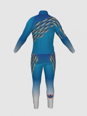 Podiumwear Nordic Child's Two-Piece Race Suit (Nordic Skiing) Back View