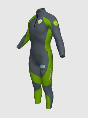 Podiumwear Nordic Child's Two-Piece Race Suit (Nordic Skiing) Front View