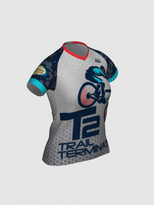 Podiumwear Women's Silver Short Sleeve MTB Jersey - NEW FABRIC 2025!