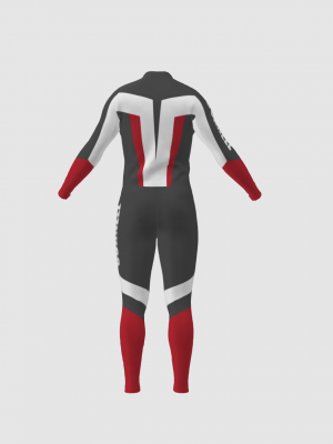 Podiumwear Unisex Silver Two-Piece Race Suit