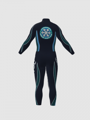 Podiumwear Nordic Child's Two-Piece Race Suit (Nordic Skiing) Back View