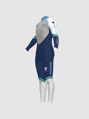 Podiumwear Unisex Silver Two-Piece Race Suit