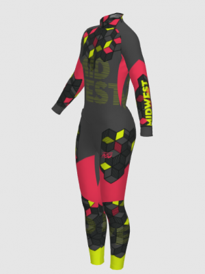 Podiumwear Women's Silver Two-Piece Race Suit