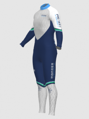 Podiumwear Unisex Silver Two-Piece Race Suit