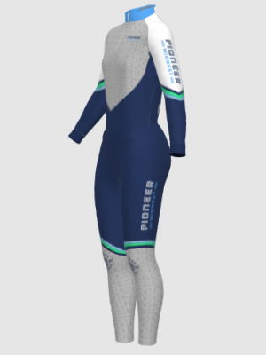 Podiumwear Women's Silver Two-Piece Race Suit