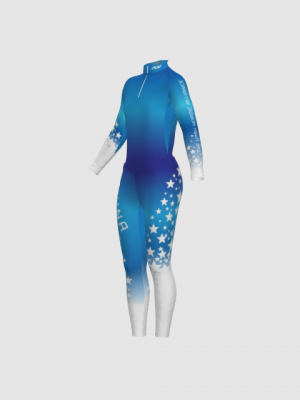 Podiumwear Women's Silver Two-Piece Race Suit