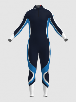 Podiumwear Unisex Silver Two-Piece Race Suit