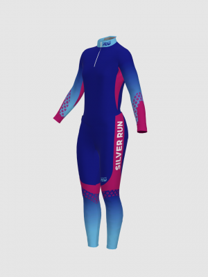Podiumwear Women's Silver Two-Piece Race Suit