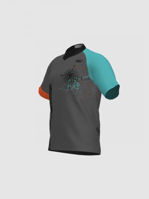 Podiumwear Men's Silver Short Sleeve MTB Jersey - New Fabric 2025!