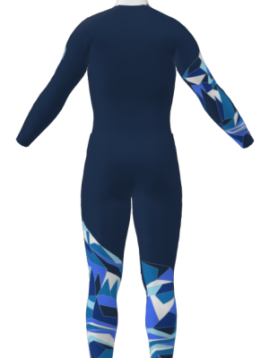 Podiumwear Nordic Child's Two-Piece Race Suit (Nordic Skiing) Back View