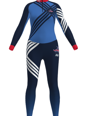 Podiumwear Women's Silver Two-Piece Race Suit