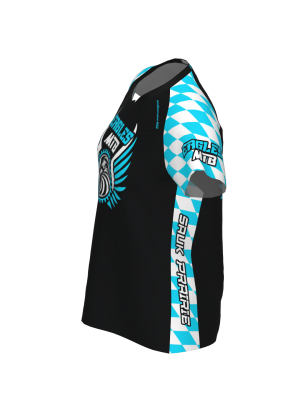 Podiumwear Women's Silver Short Sleeve MTB Jersey - NEW FABRIC 2025!