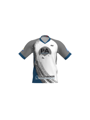 Podiumwear Men's Silver Short Sleeve MTB Jersey - New Fabric 2025!