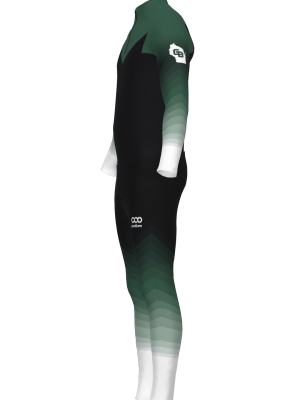 Podiumwear Men's Gold Two-Piece Race Suit (Nordic Skiing) Side View