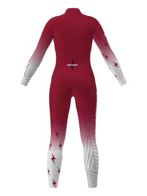 Podiumwear Women's Gold One-Piece Race Suit (Nordic Skiing) Back View