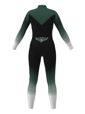 Podiumwear Women's Gold One-Piece Race Suit (Nordic Skiing) Back View