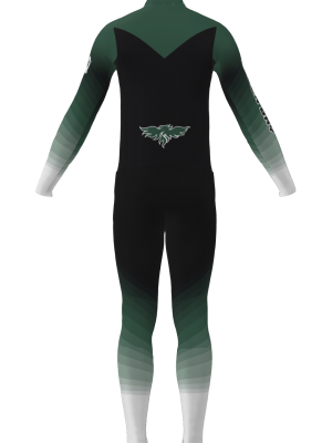 Podiumwear Men's Gold Two-Piece Race Suit (Nordic Skiing) Back View