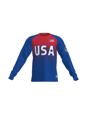 Podiumwear Unisex Silver Long Sleeve Tech Tee (Cycling) Front View