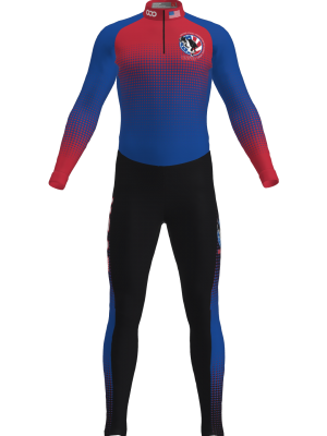 Podiumwear Unisex Silver Two-Piece Race Suit (Nordic Skiing) Front View