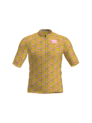 Podiumwear Men's Gold Full Zip Jersey (Cycling) Front View