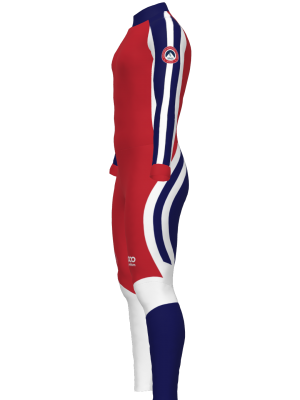 Podiumwear Unisex Gold One-Piece Race Suit (Nordic Skiing) Side View