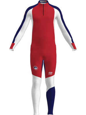 Podiumwear Men's Gold Two-Piece Race Suit (Nordic Skiing) Front View
