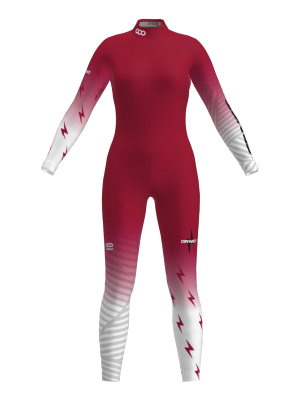 Podiumwear Women's Gold One-Piece Race Suit (Nordic Skiing) Front View
