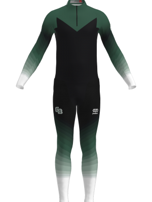 Podiumwear Men's Gold Two-Piece Race Suit (Nordic Skiing) Front View