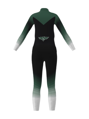 Podiumwear Women's Gold Two-Piece Race Suit (Nordic Skiing) Back View