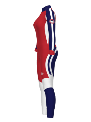 Podiumwear Women's Gold One-Piece Race Suit (Nordic Skiing) Side View