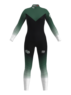 Podiumwear Women's Gold One-Piece Race Suit (Nordic Skiing) Front View