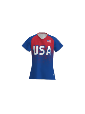 Podiumwear Women's V-Neck Tee (Running) Front View