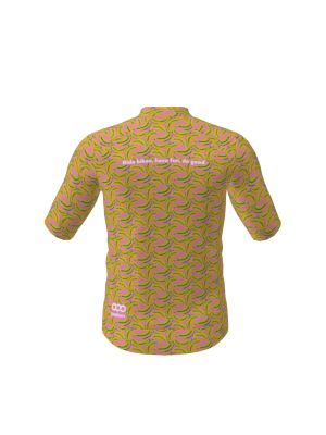 Podiumwear Men's Gold Full Zip Jersey (Cycling) Back View