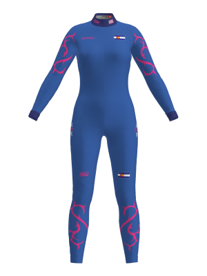 Podiumwear Women's Gold One-Piece Race Suit (Nordic Skiing) Front View