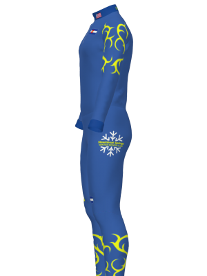 Podiumwear Unisex Silver Two-Piece Race Suit (Nordic Skiing) Side View