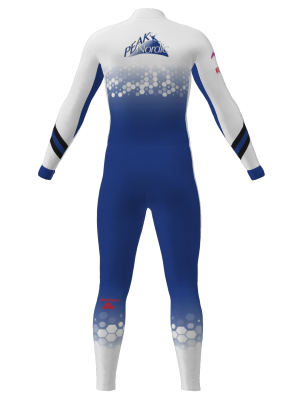 Podiumwear Unisex Gold One-Piece Race Suit (Nordic Skiing) Back View