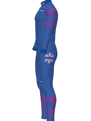 Podiumwear Unisex Silver Two-Piece Race Suit (Nordic Skiing) Side View