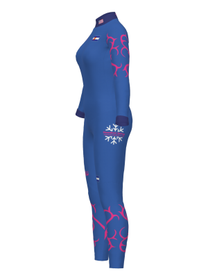 Podiumwear Women's Gold One-Piece Race Suit (Nordic Skiing) Side View