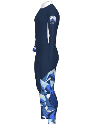 Podiumwear Unisex Gold One-Piece Race Suit (Nordic Skiing) Side View