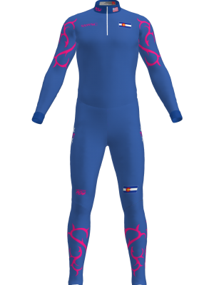 Podiumwear Unisex Silver Two-Piece Race Suit (Nordic Skiing) Front View