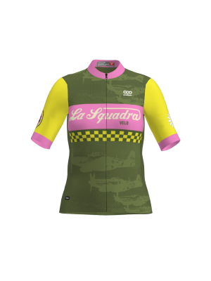 Podiumwear Women's Gold Full Zip Jersey (Cycling) Front View