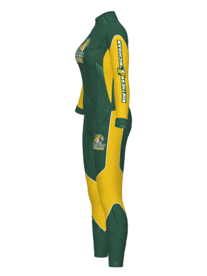 Podiumwear Women's Gold One-Piece Race Suit (Nordic Skiing) Side View