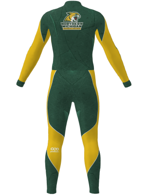 Podiumwear Unisex Gold One-Piece Race Suit (Nordic Skiing) Back View