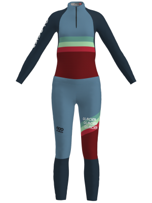 Podiumwear Women's Gold Two-Piece Race Suit (Nordic Skiing) Front View