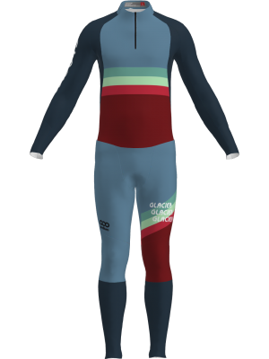 Podiumwear Men's Gold Two-Piece Race Suit (Nordic Skiing) Front View