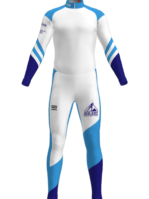 Podiumwear Unisex Silver Two-Piece Race Suit (Nordic Skiing) Front View