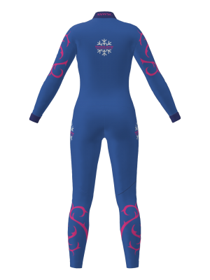Podiumwear Women's Gold One-Piece Race Suit (Nordic Skiing) Back View