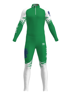 Podiumwear Unisex Silver Two-Piece Race Suit (Nordic Skiing) Front View